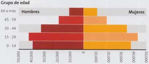 Distribución de la población por género y edad en Tacna 2007